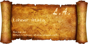 Lohner Atala névjegykártya